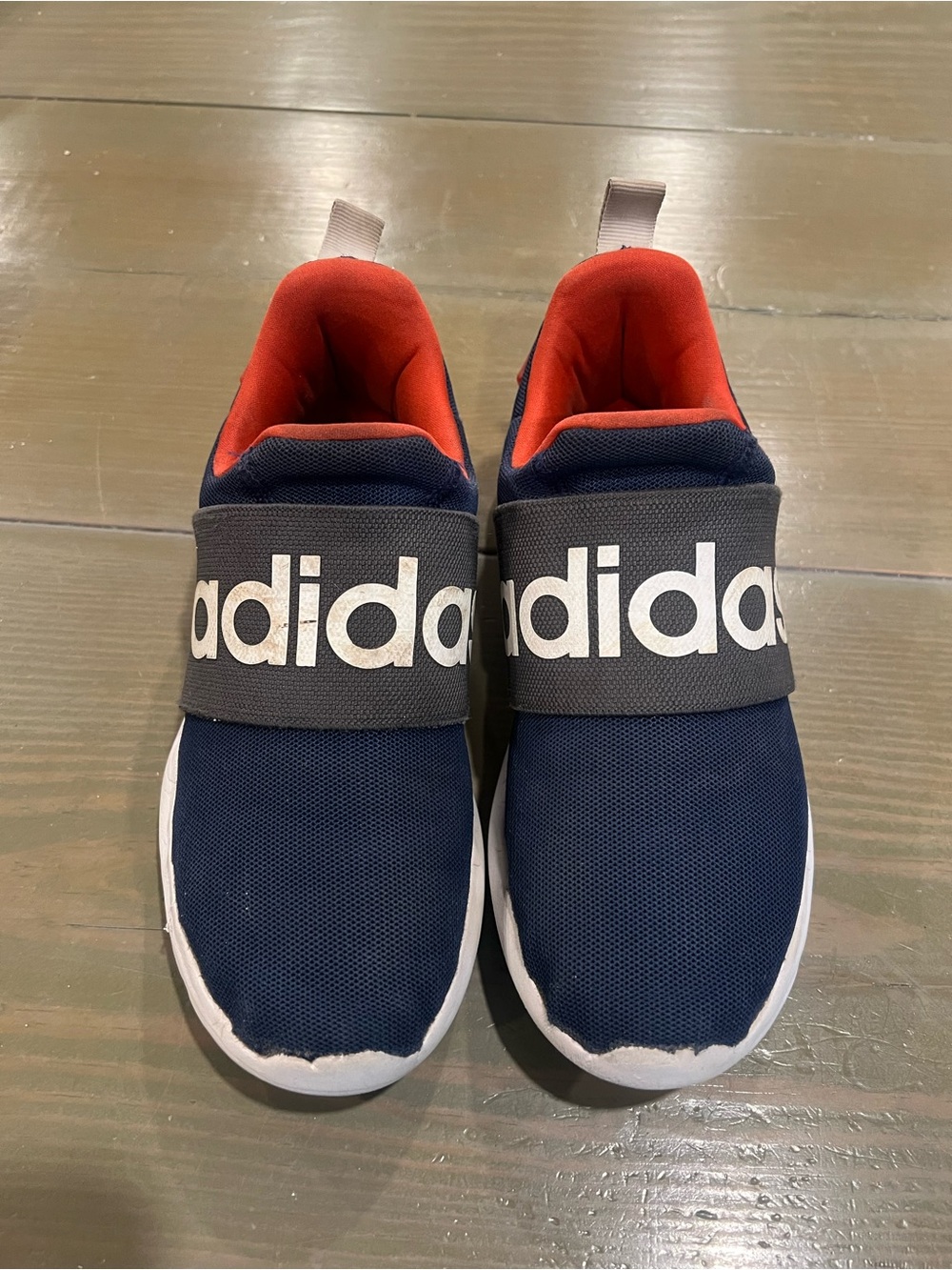 adidas Kids Navy Slip-On Sneakers with Red Lining
